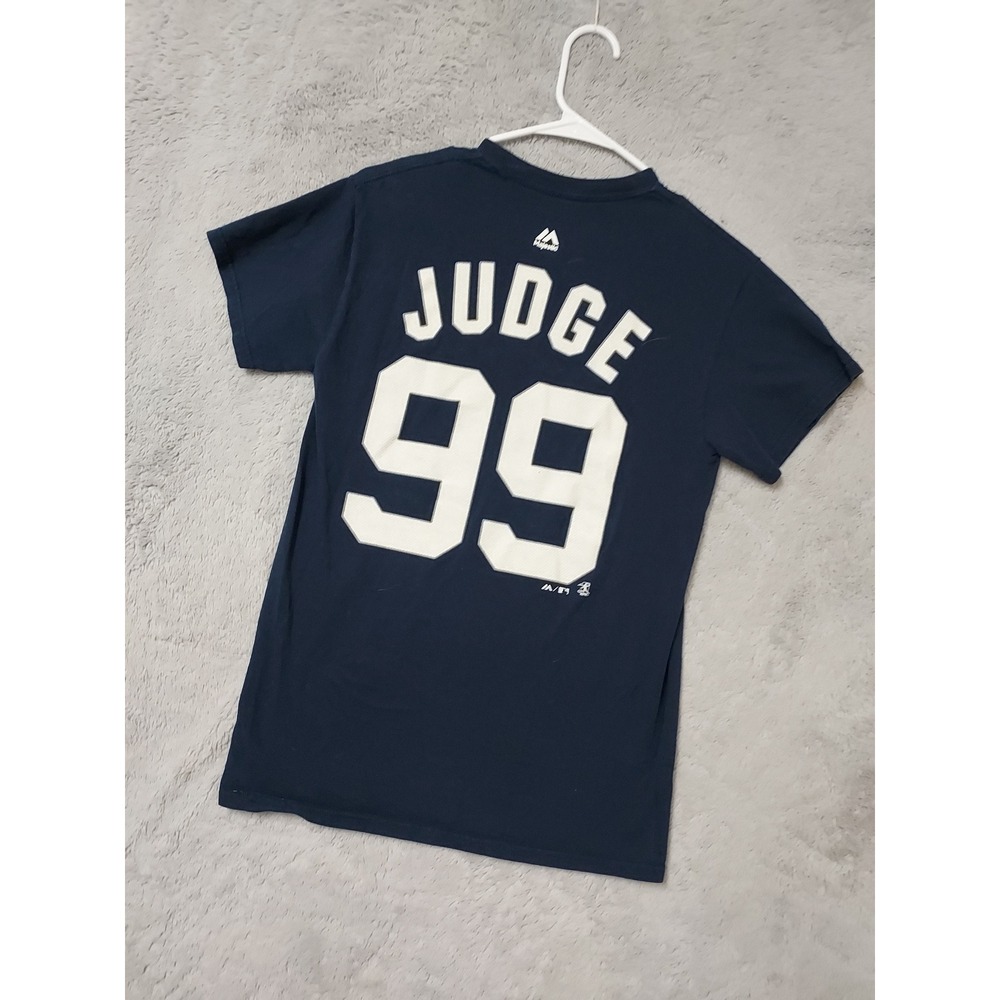 Aaron Judge Shirt Jersey Mens Small New York Yankees  Majestic MLB Blue Baseball